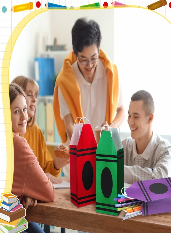 Yeyeplum 24 Pcs Crayon Gift Bags Crayon Party Favors Back to School Goodie Bags for Teacher First Day of School Decor Goodie Bag for Birthday Classroom - Image 4